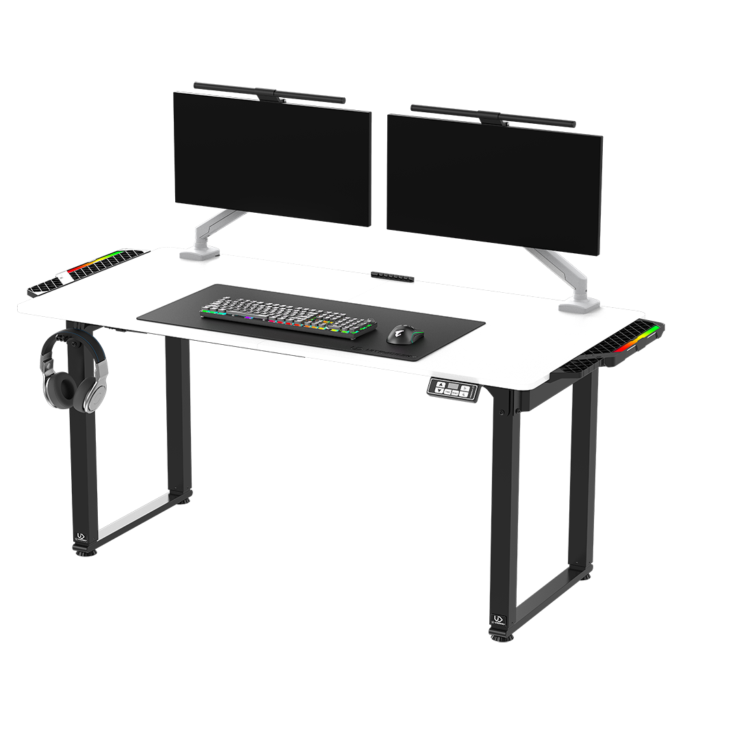 Ultradesk UPLIFT BLACK LED RGB Biały