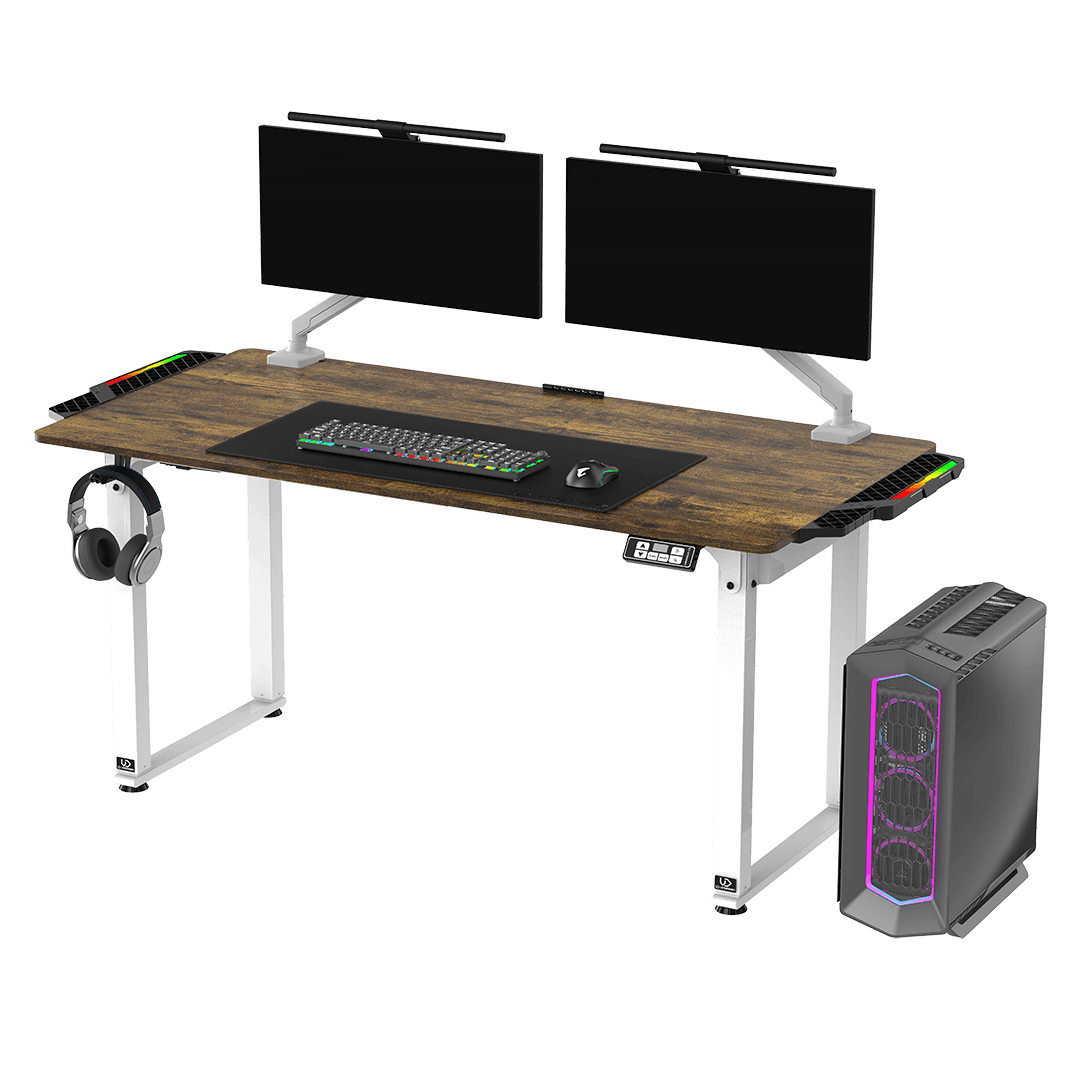 Ultradesk UPLIFT WHITE LED RGB Brązowy